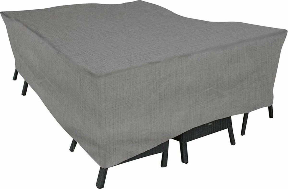 Eurotrail waterdichte hoes voor tuintafel met stoelen, zitgroep hoes, cantonic 225x175x100cm, grijs