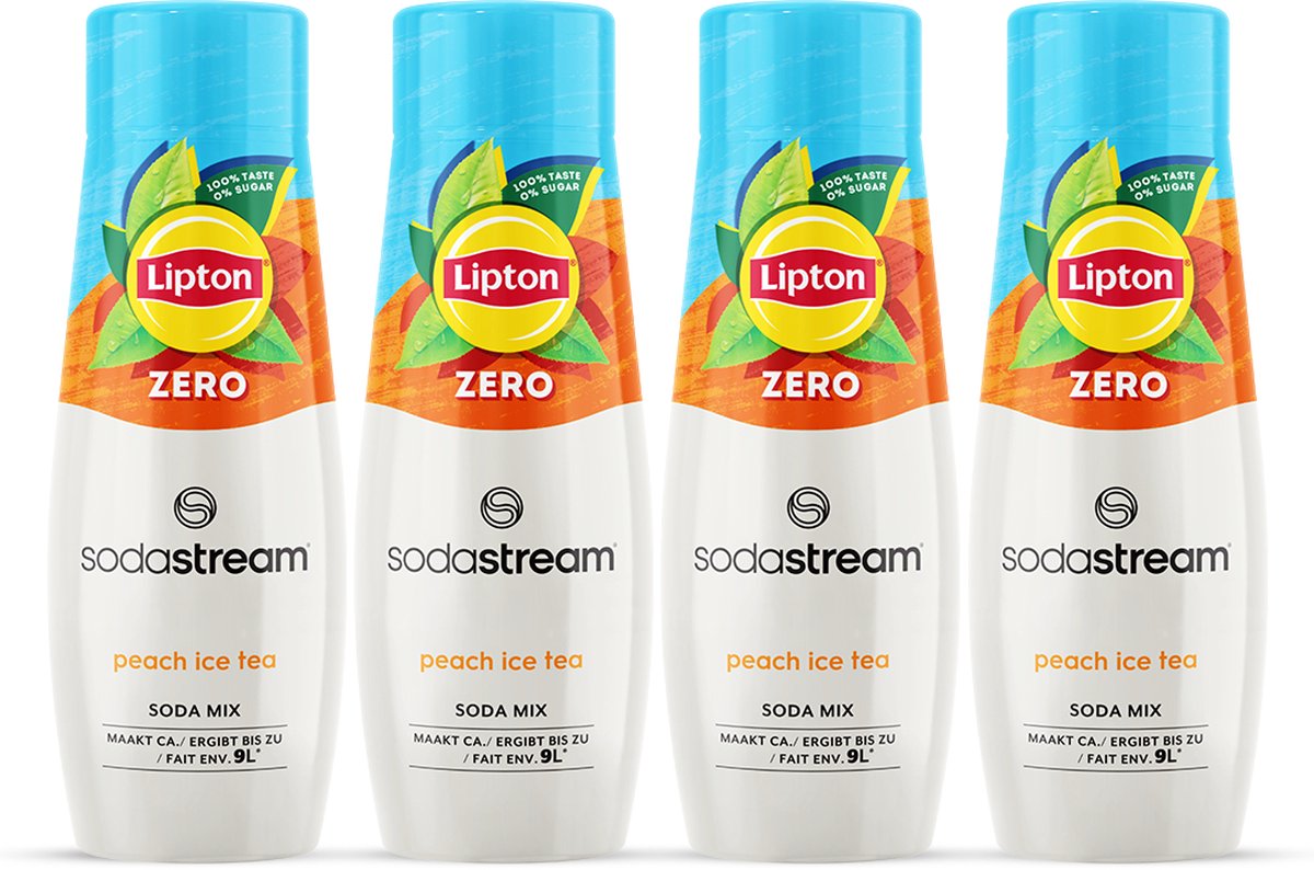 Sodastream lipton ice tea peach zero siroop 4-pack