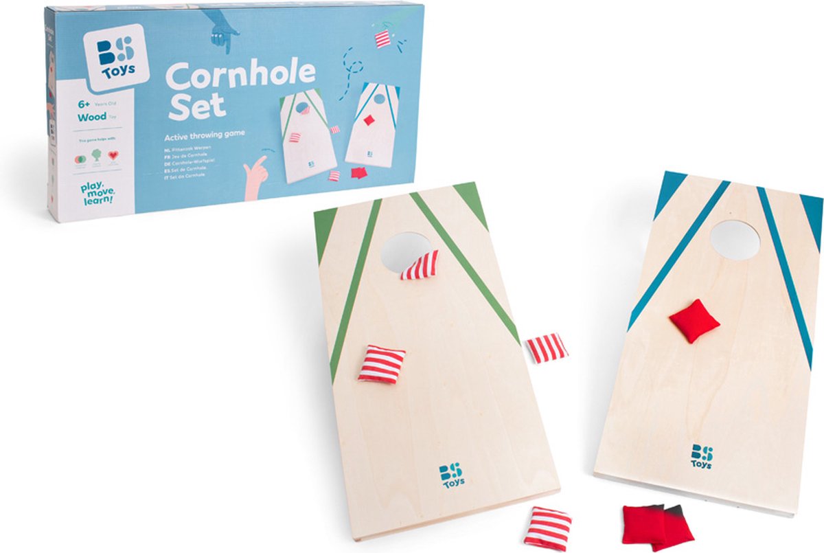 Bs toys - pittenzak werpen - cornhole set - fsc hout - geschikt vanaf 6 jaar