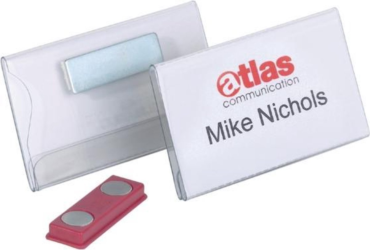 Durable naambord, regular - met magneet, kunststof, 75x40 mm, 25 ve kunststof