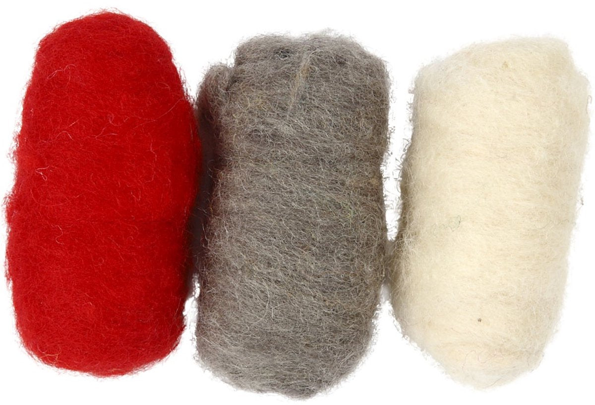 Creativ company cc creotime gekaarde wol set 3x10gr rustiek