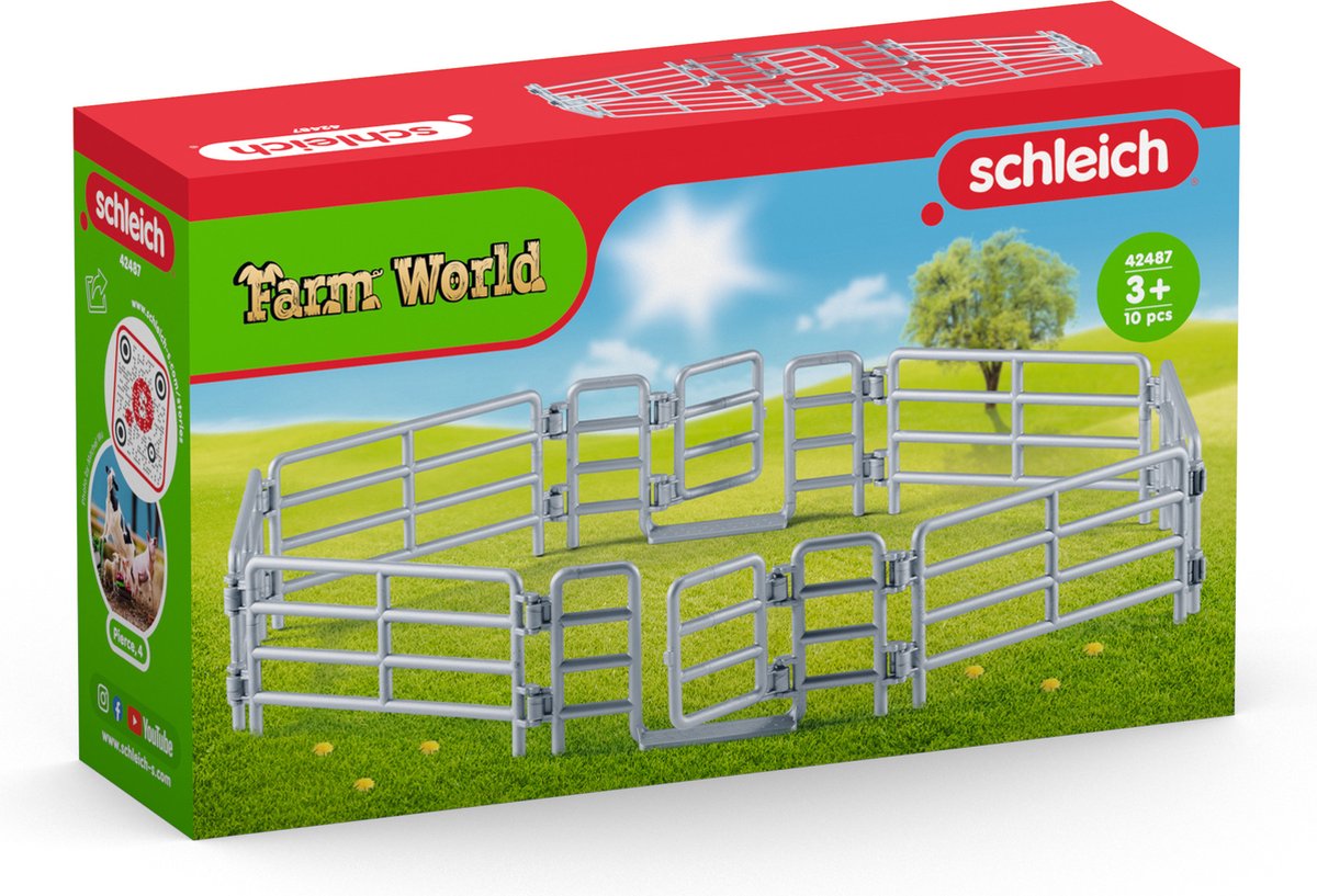 Schleich farm world - weidehek - accessoires - kinderspeelgoed voor jongens en meisjes - 3 tot 8 jaar - 42487