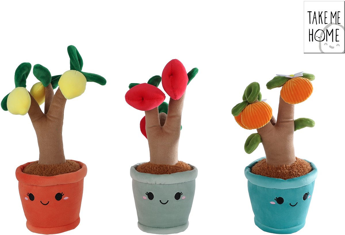 Take me home knuffel plant pluche - fruitboom, 28cm
