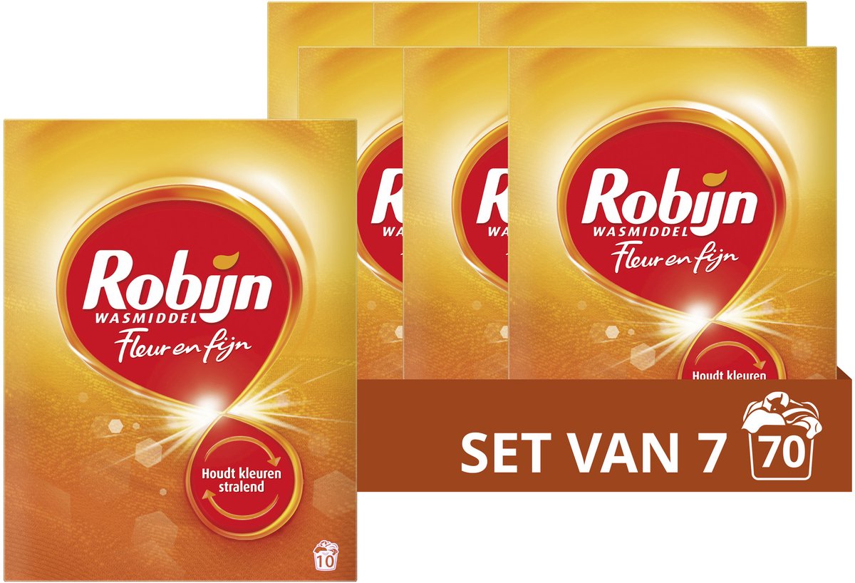 Robijn - waspoeder - fleur fijn - 7 x 10 wasbeurten - voordeelverpakking