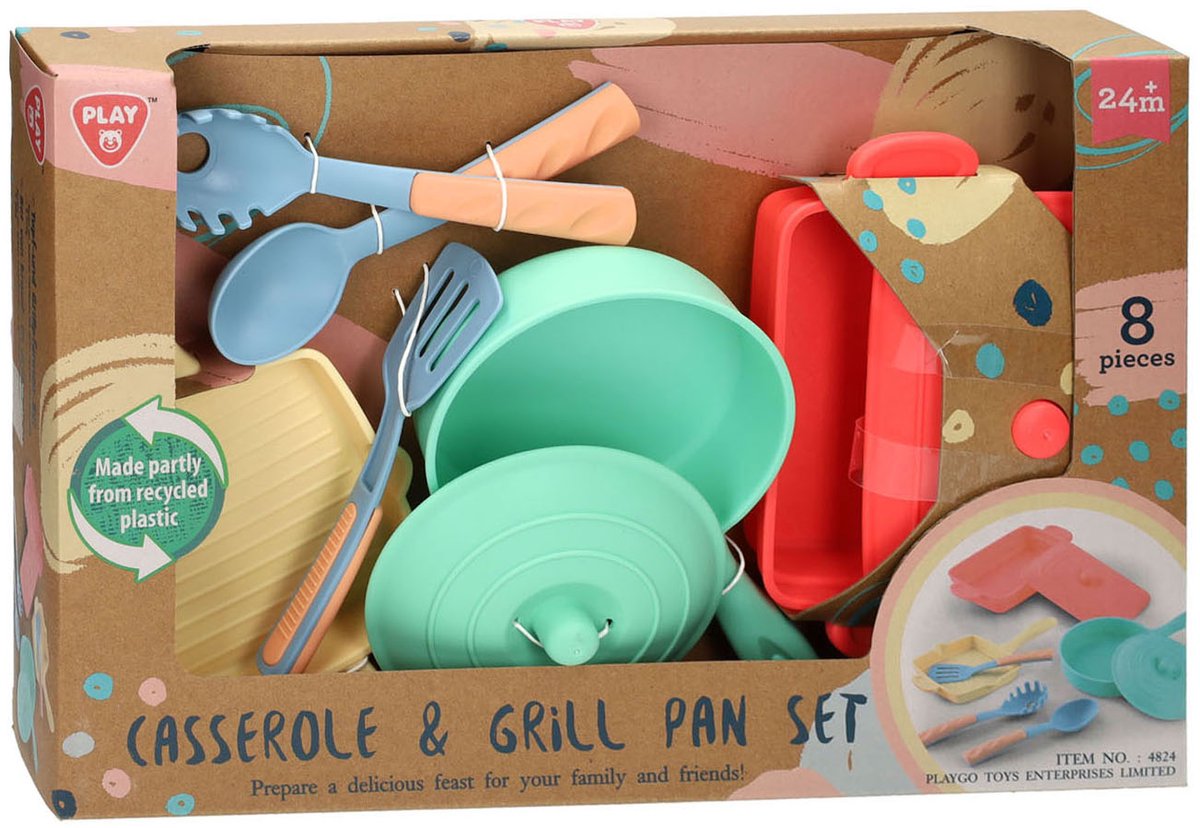 Playgo braadpan en grillpan speelset - 8dlg.