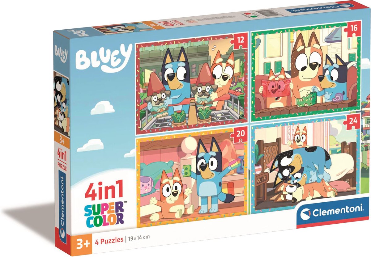Clementoni - puzzel - 4-in-1 bluey - kinderpuzzels vanaf 3 jaar