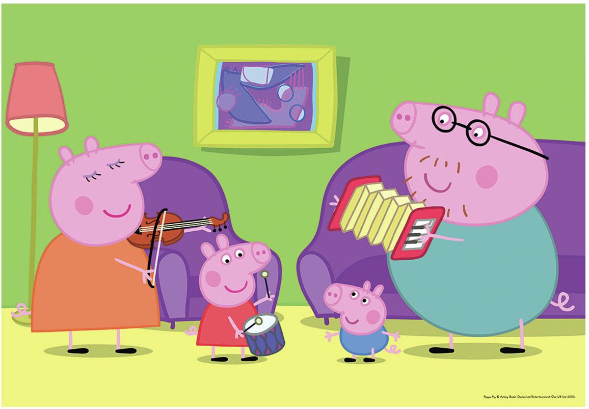 Ravensburger puzzel thuis bij peppa pig - twee puzzels - 12 stukjes - kinderpuzzel