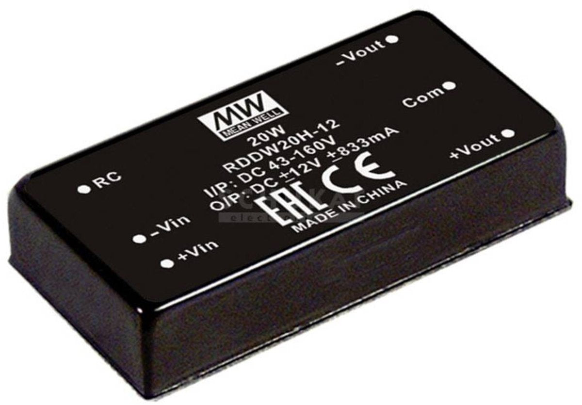 Mw mean well rddw20f-15 dc dc-converter 666 ma 20 w aantal uitgangen: 2 x inhoud 1 stuk(s)