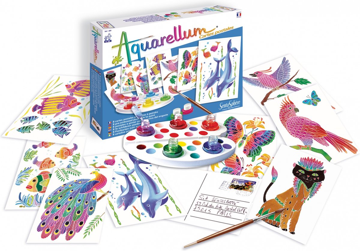 Sentosphère aquarellum postkaarten dieren
