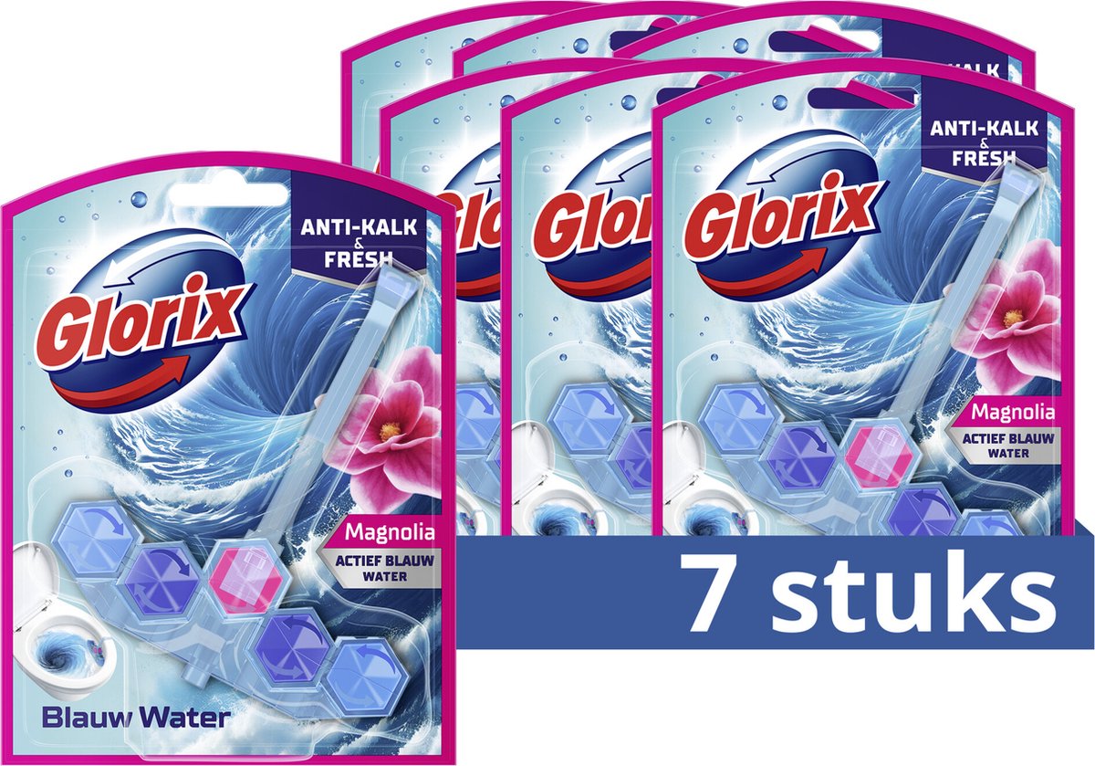 Glorix - wc blokjes - magnolia - 7 stuks - voordeelverpakking