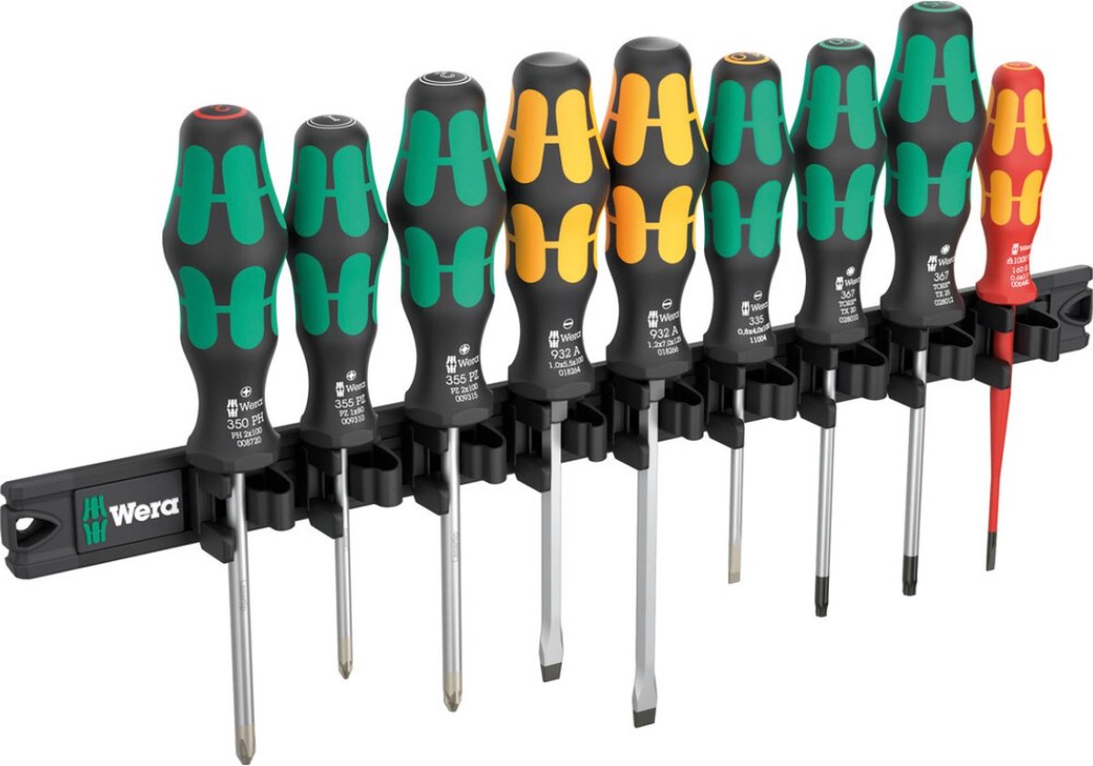 Wera 9650 magneetstrip kraftform schroevendraaierset, 9-delig - 05051012001