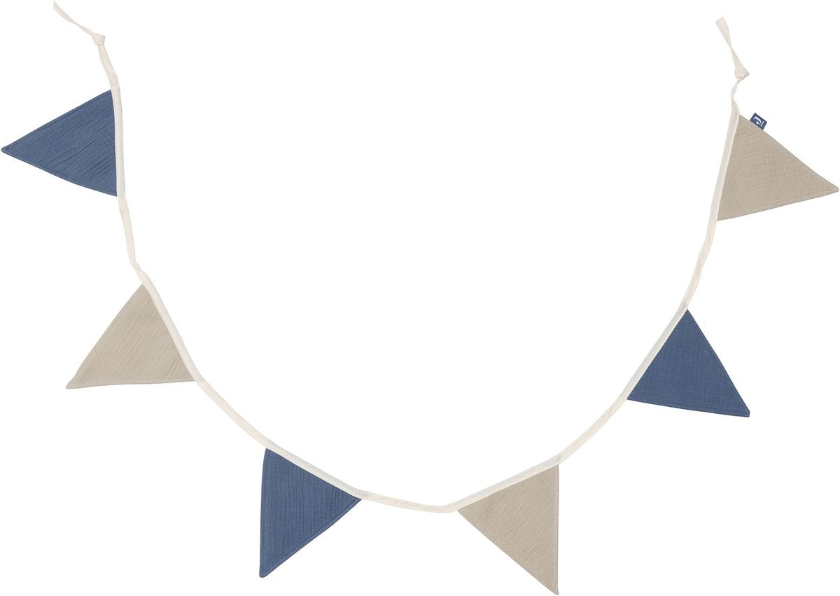Jollein vlaggenlijn - 200x17cm - jeans blue olive green