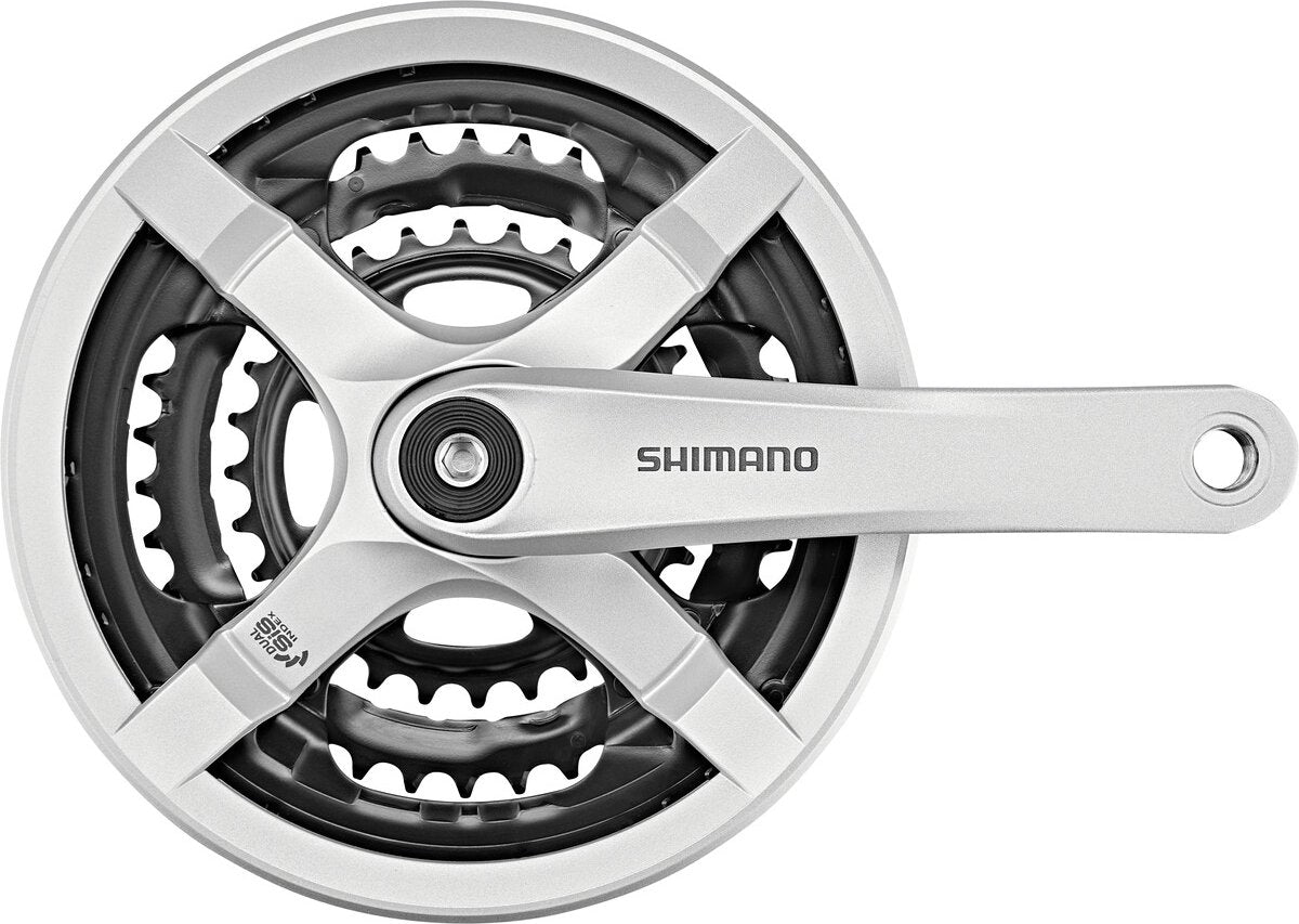 Shimano crankstel 6 7 8-speed – 175 mm – 48 38 28 tanden – zilver