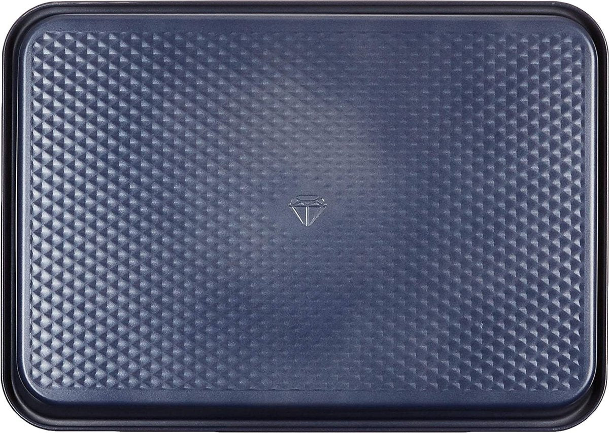 Blue diamond cakevorm 22x25.2cm - pfas-vrije antikleeflaag - keramische baklaag - ovenbestendig tot 230°c - rechthoekig - blauw
