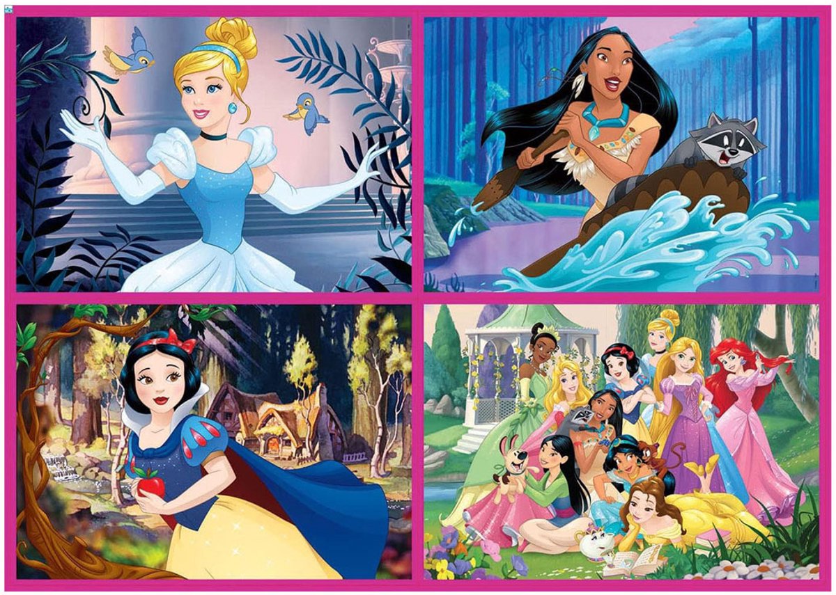 Educa - puzzel disney prinsessen - 4 puzzels van 50 80 100 150 stukjes