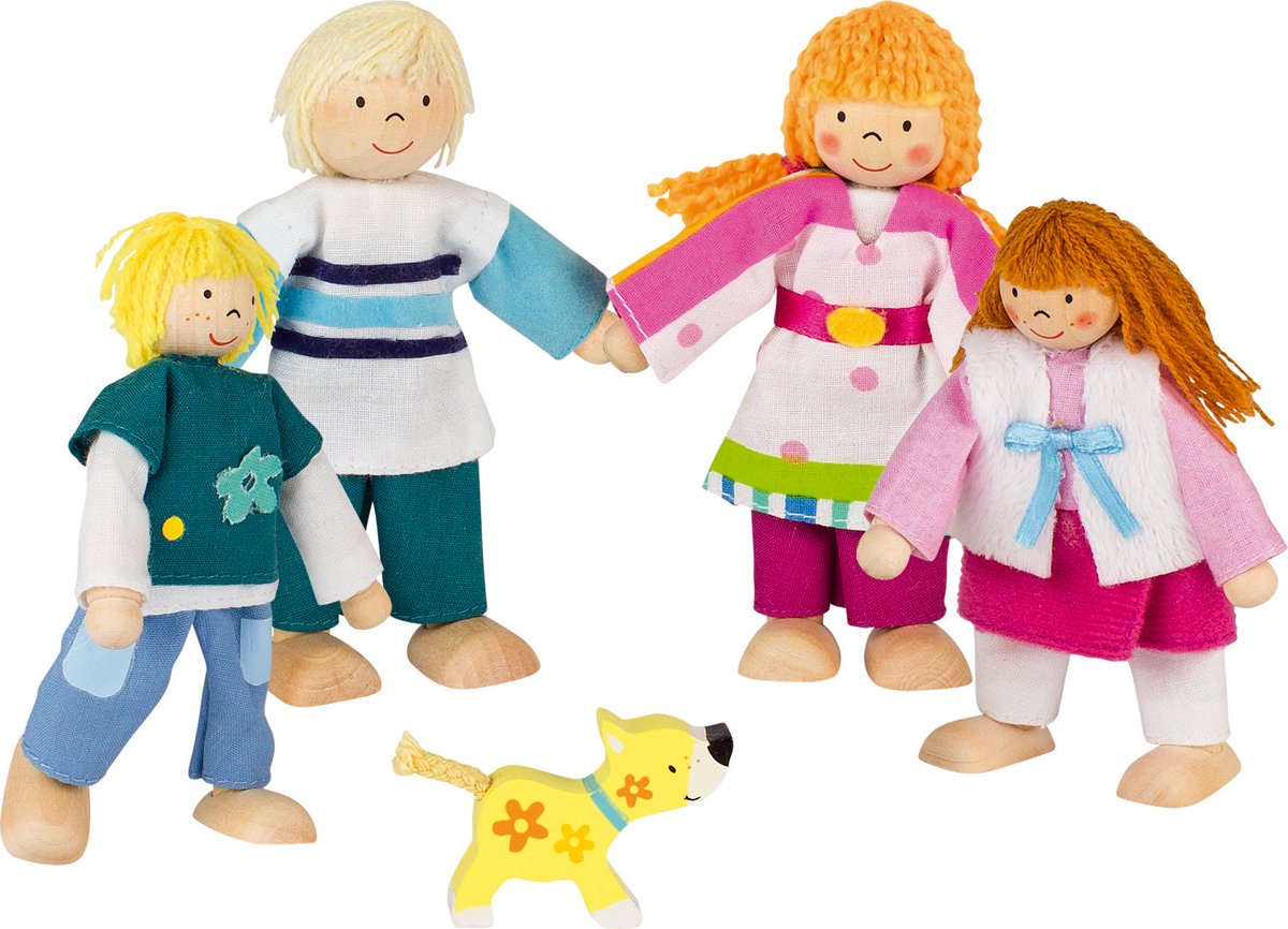 Goki buigpopjes - familie susibelle - 5 popjes - hout - 3 jaar