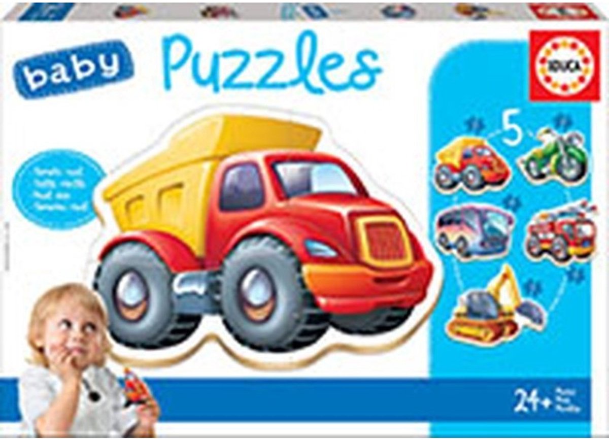 Educa set van 5 puzzels - baby - auto's