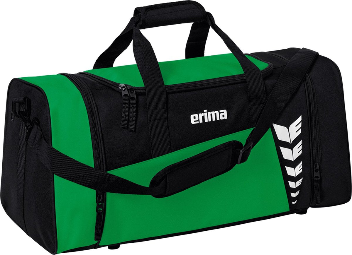 Erima six wings (medium) sporttas met zijvakken - zwart smaragd | maat: m