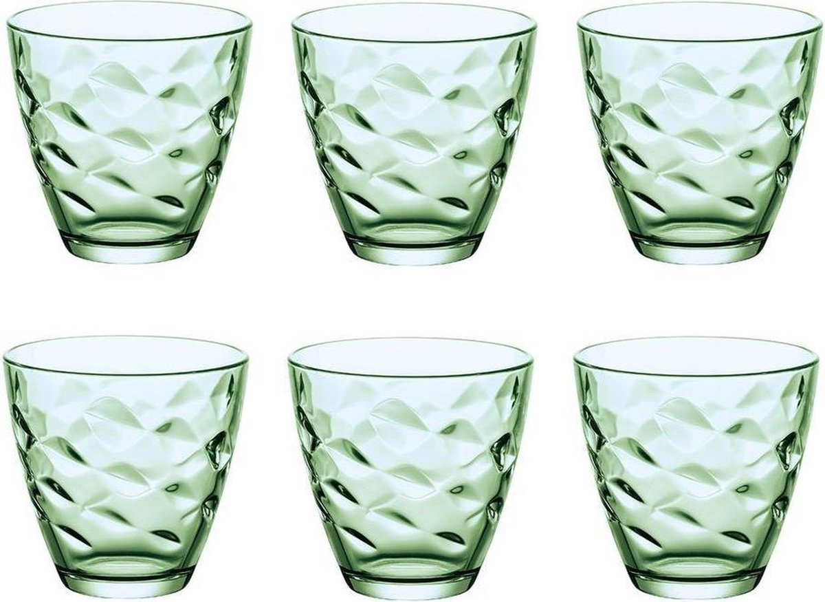 Bormioli rocco flora verde glazen 260 ml - groen - set-6