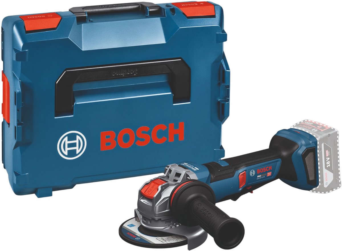 Bosch professional pro gws 18v-11ps accu haakse slijper 125mm 18v basic body in l-boxx - 06019n4301