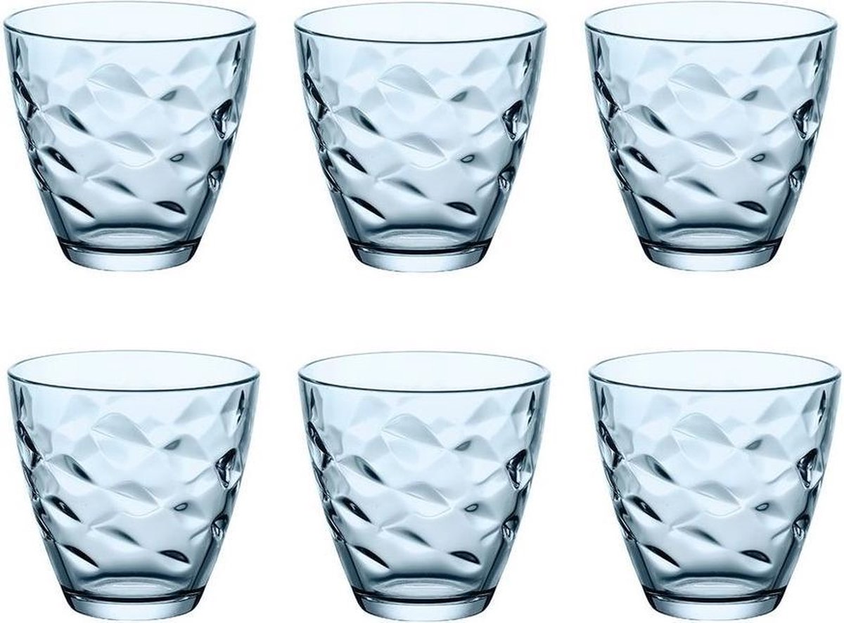 Bormioli rocco glazen flora - blauw - 260 ml - 6 stuks