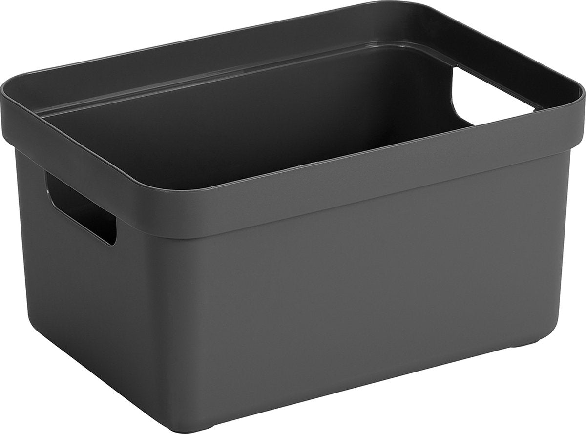 Sunware - sigma home opbergbox 13l antraciet - 35 x 24,6 x 18,3 cm