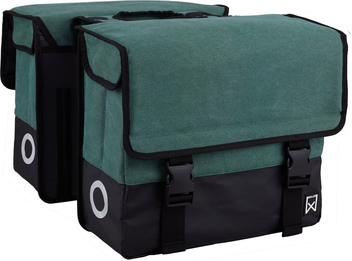 Willex - dubbele canvas plus - 30 liter - universele bevestiging - extra sterk - green matt black