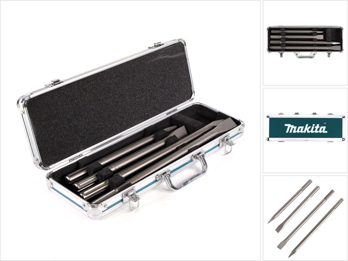 Makita d-42466 sds-max 4 delige beitelset in koffer