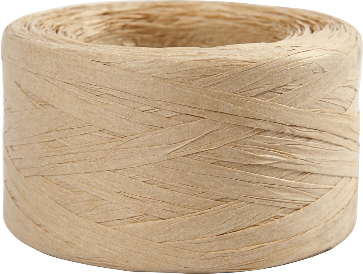 Creativ company papier raffia garen zandkleur, 100m