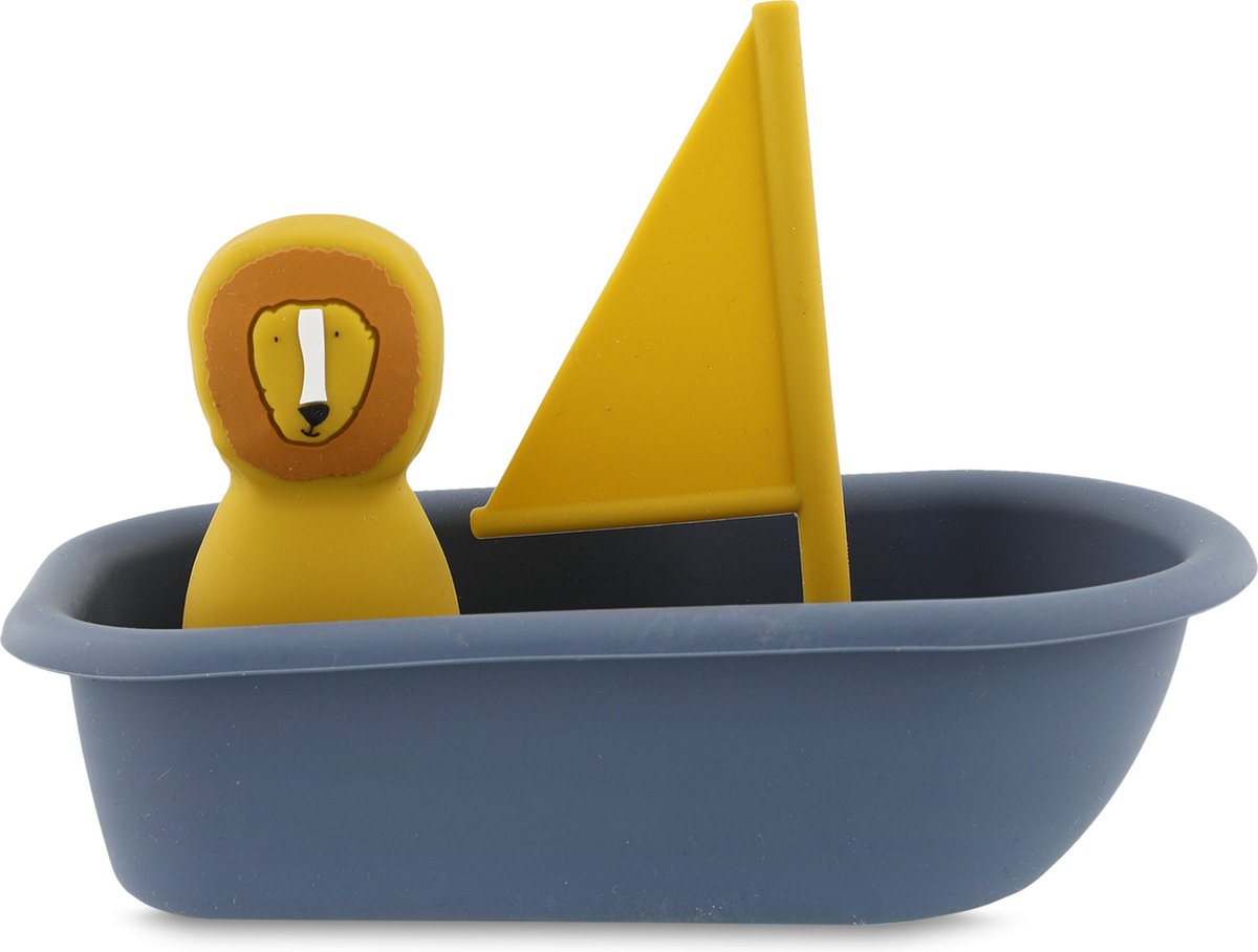 Trixie badspeelgoed zeilboot - mr. lion – siliconen bad speelgoed – drijvend speelgoed voor peuters – vanaf 12 maanden