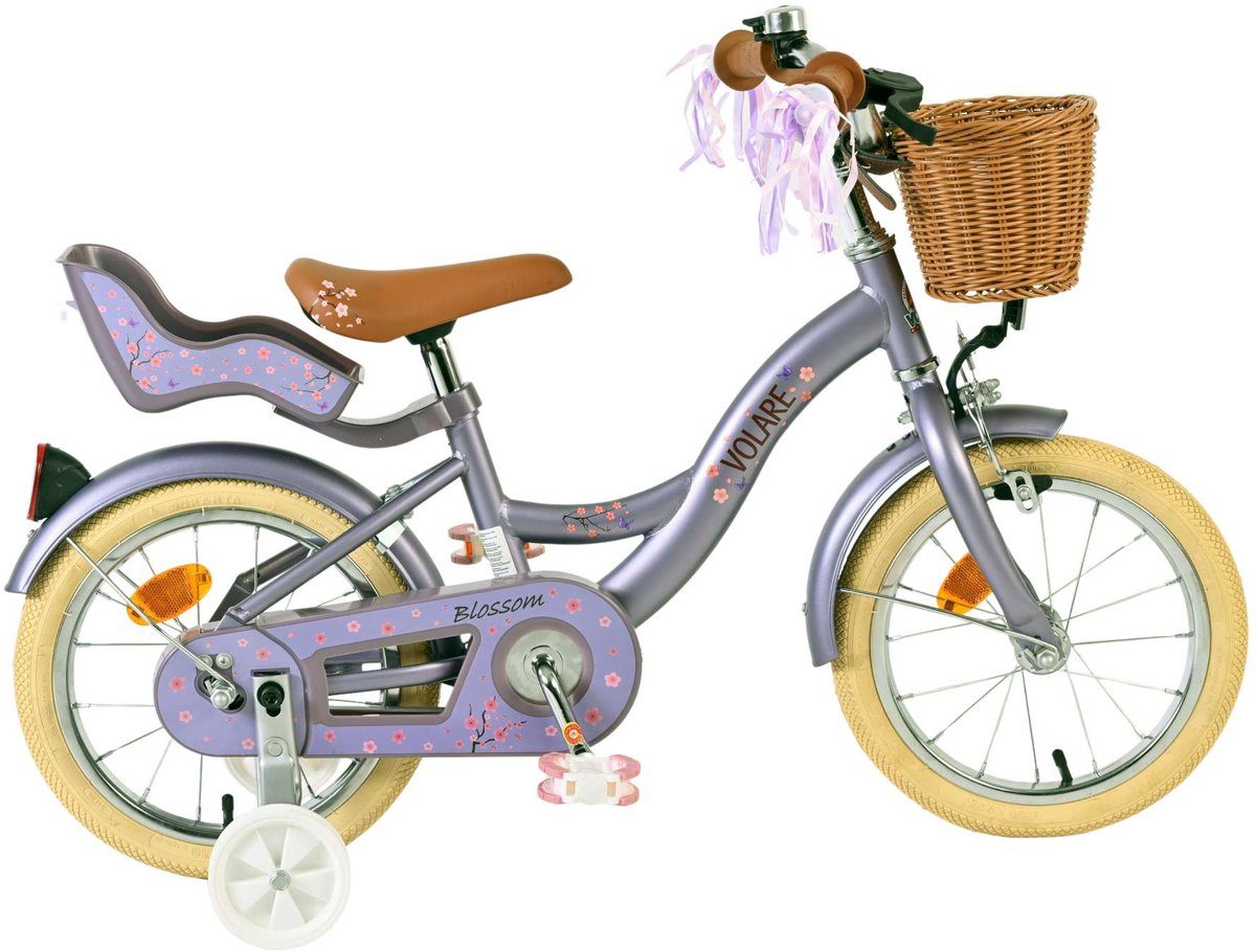 Volare blossom kinderfiets - meisjes - 14 inch - paars