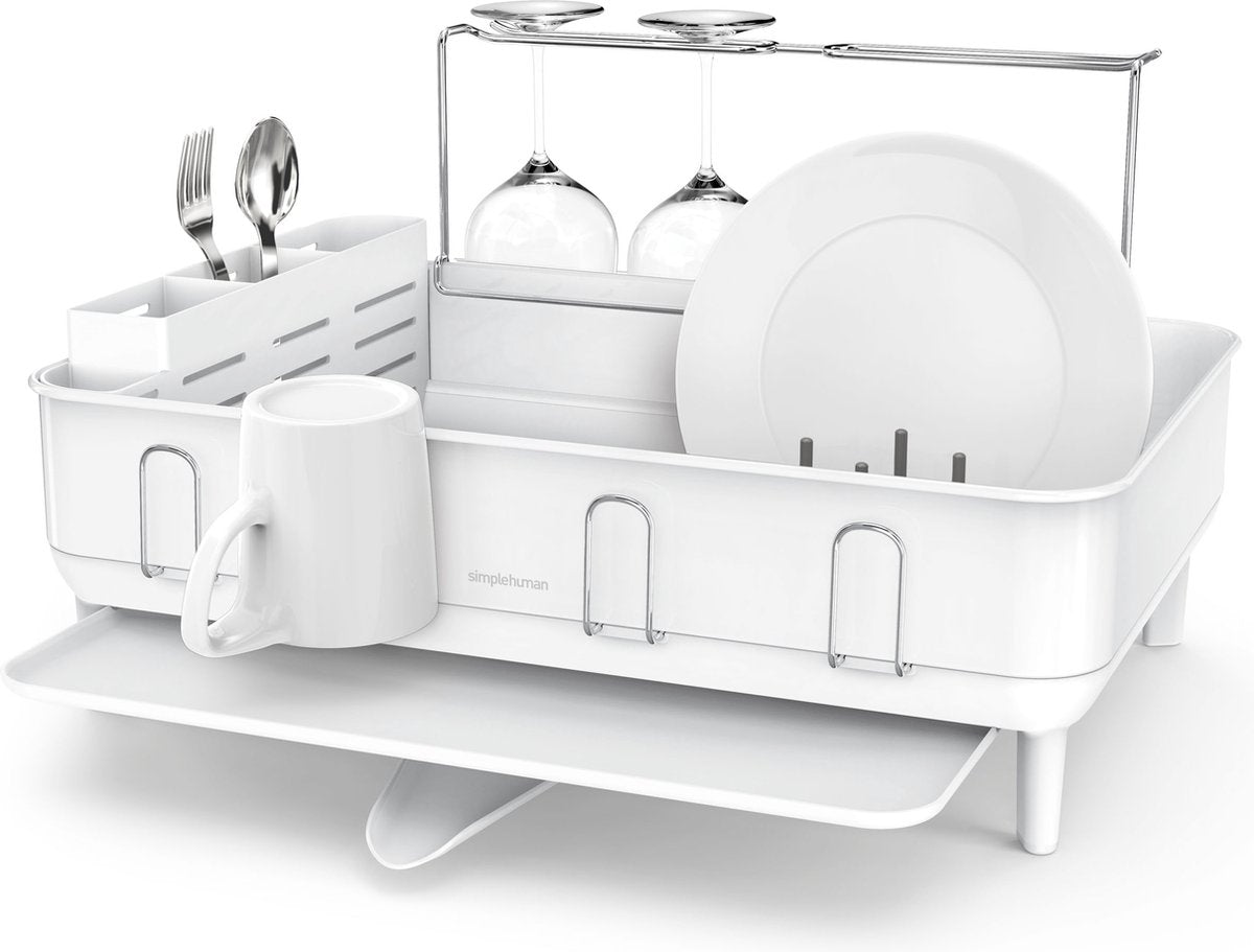 Simplehuman - afdruiprek luxe - wit - roestvast staal