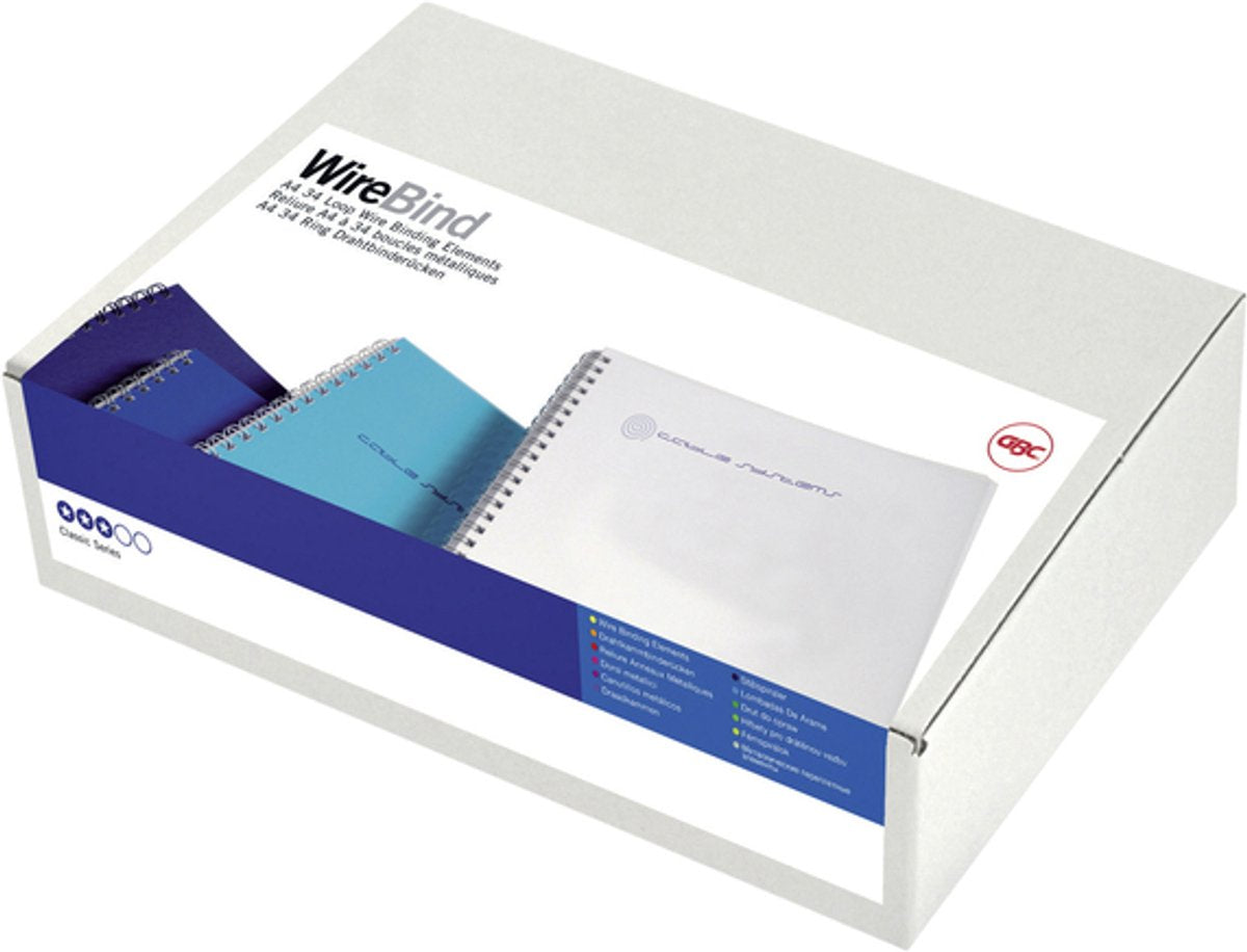 Gbc draadrug 12.7mm 34 rings a4 zwart pak a 100 stuks