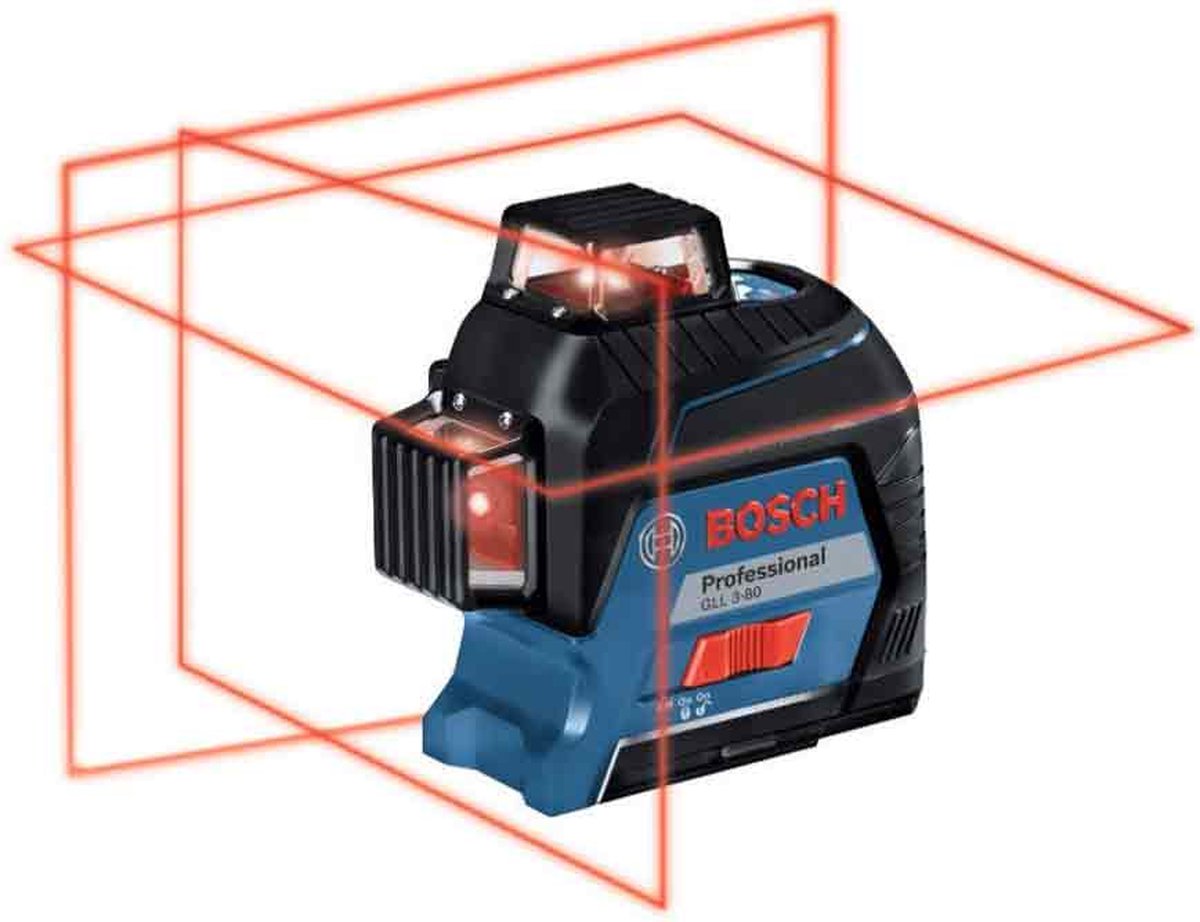 Bosch lijnlaser gll 3-80 4 x aa batterijen + richtplaat + etui