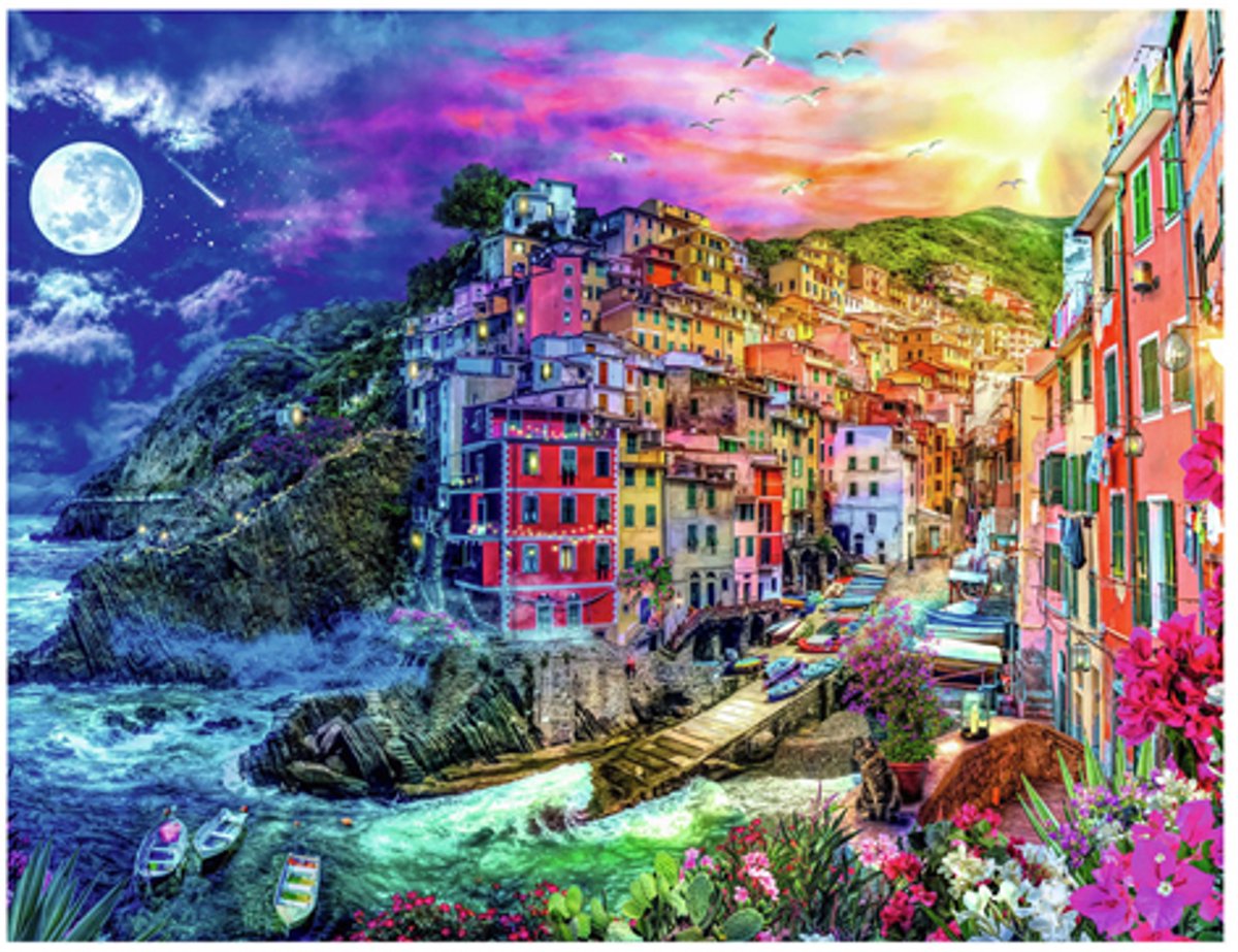 Ravensburger puzzel cinque terre - kleurrijke legpuzzel 2000 stukjes.
