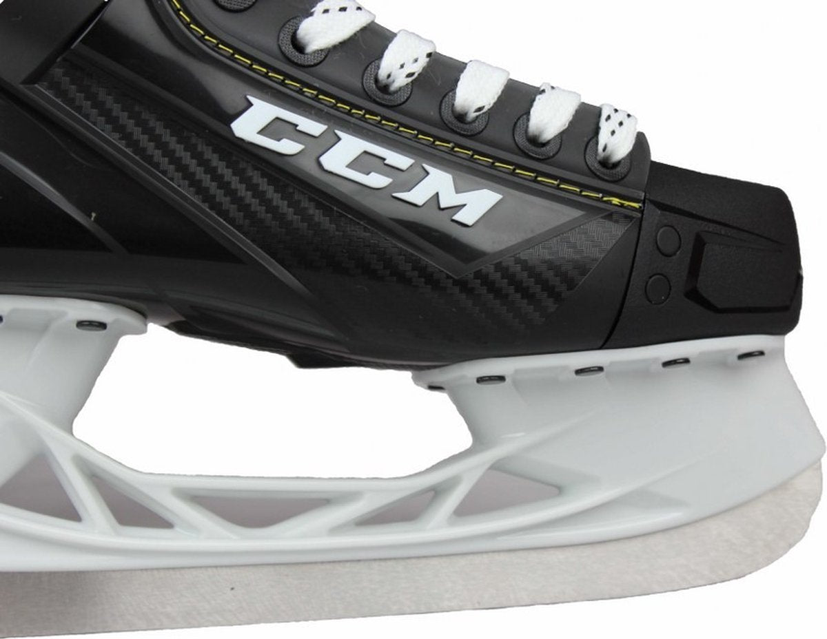 Ccm - supertacks 9355 - ijshockeyschaatsen - schaatsen heren - volwassenen - zwart - verstevigde support rvs speedblade - regular fit - maat eu 48