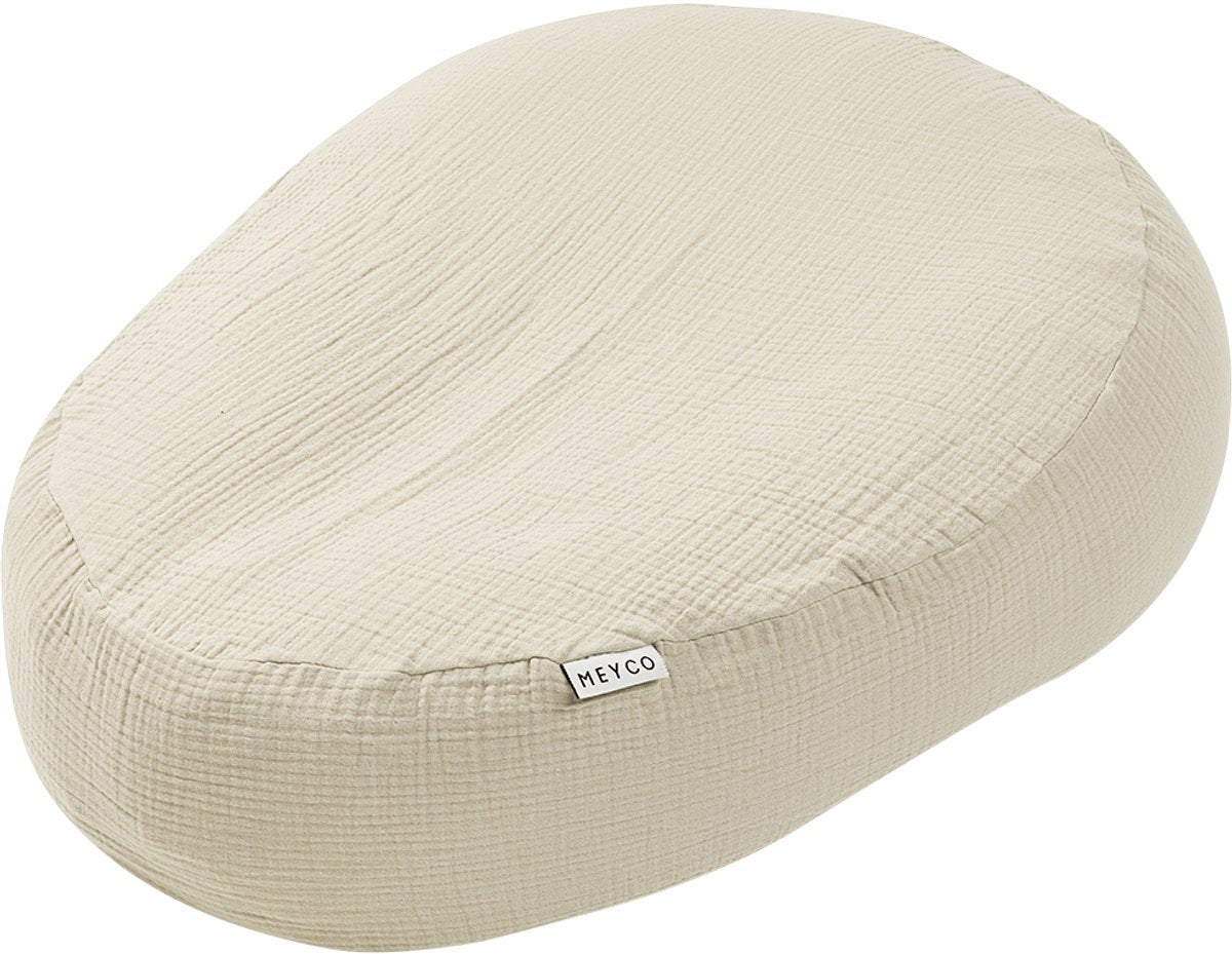 Meyco baby uni relaxhoes voor voedingskussen - pre-washed hydrofiel - soft sand