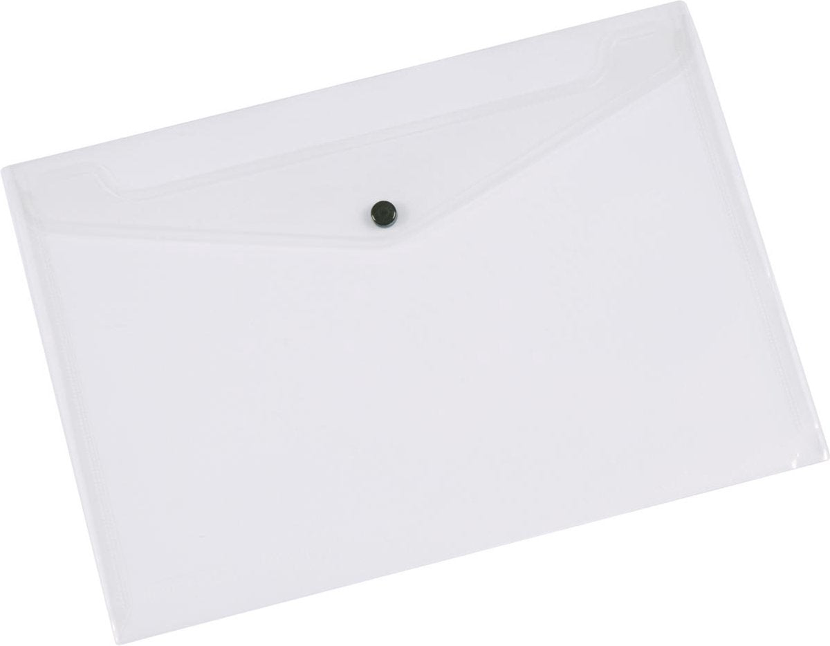 Q-connect documentenmap, a3, transparante pp, drukknopsluiting 12 stuks