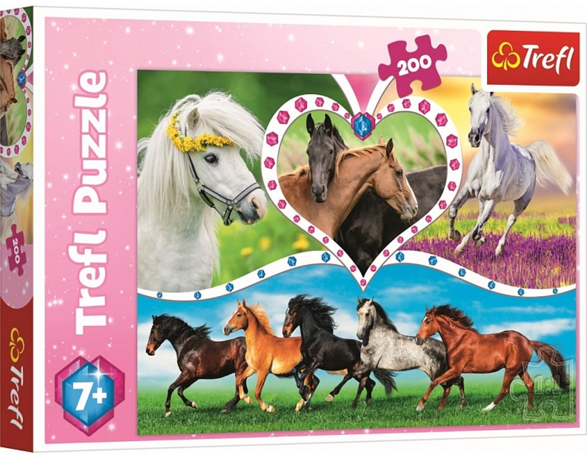 Trefl puzzel paarden - legpuzzel 200 stukjes voor kinderen.