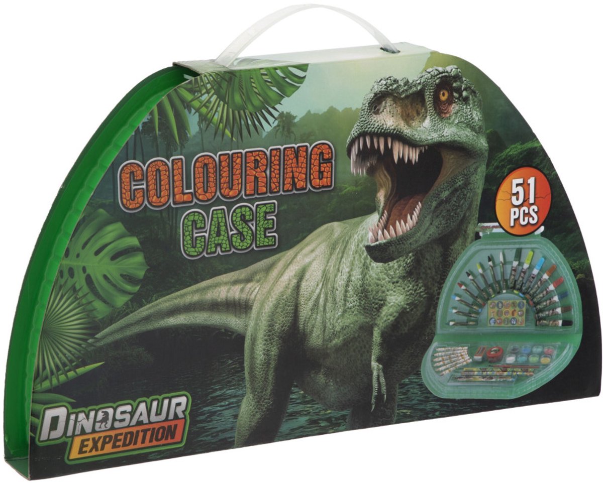 Dinosaur dino kleurkoffer, 51dlg.