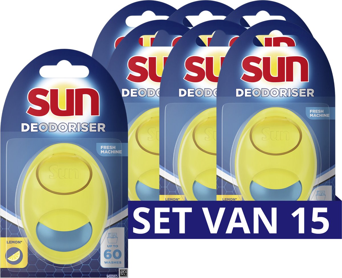 Sun -vaatwasmachine verfrisser - citroen - 15 stuks - voordeelverpakking