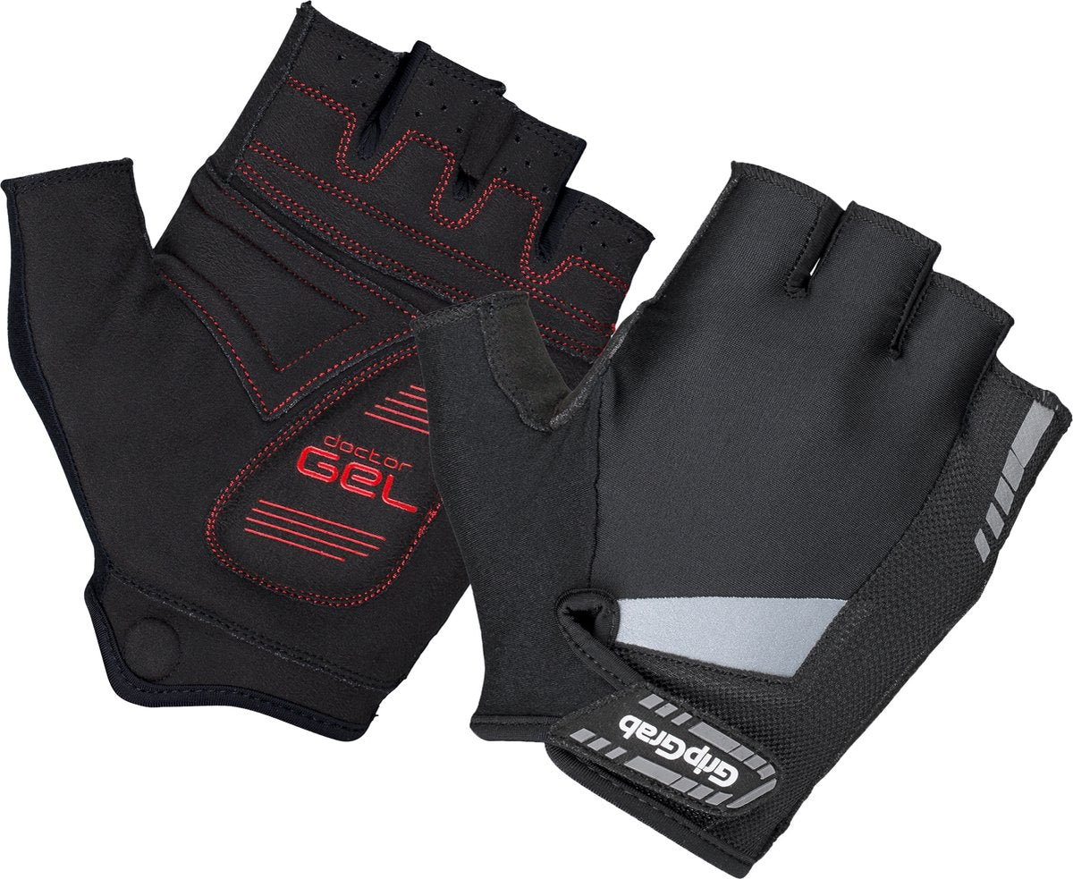 Gripgrab - supergel padded korte vinger zomer fietshandschoenen - zwart - unisex - maat s