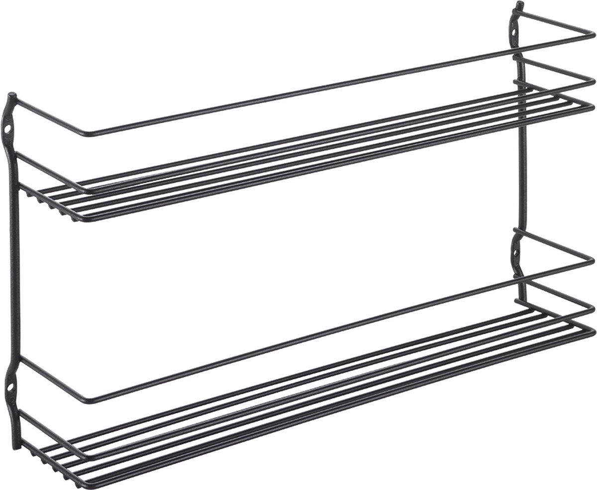 Metaltex - kruidenrek pepito 2 - kruiden organizer - 2 etages - 36x8x19 cm - zwart