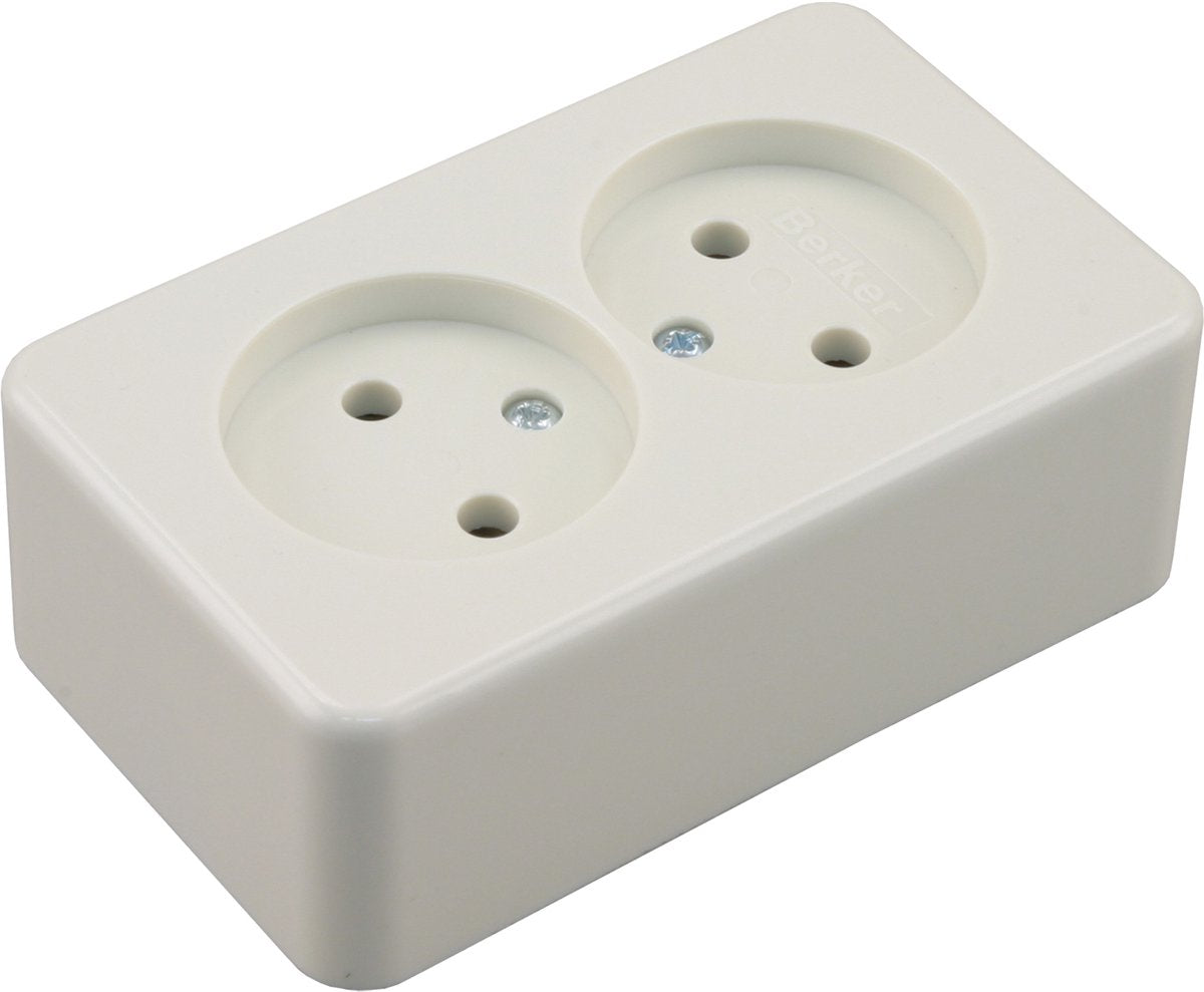 Berker opbouw wandcontactdoos (wcd) 2-voudig polarwit