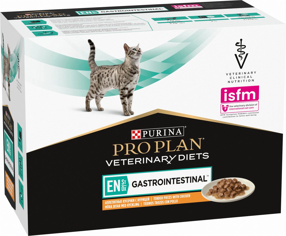 Pro plan veterinary diets feline en gastrointestina 10x85 g - kattenvoer - kip