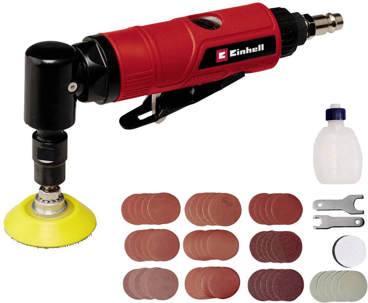 Einhell pneumatische haakse slijper tc-pa 50 - ø50 mm - 20.000 t min - incl. 50-delige schuurpapierset
