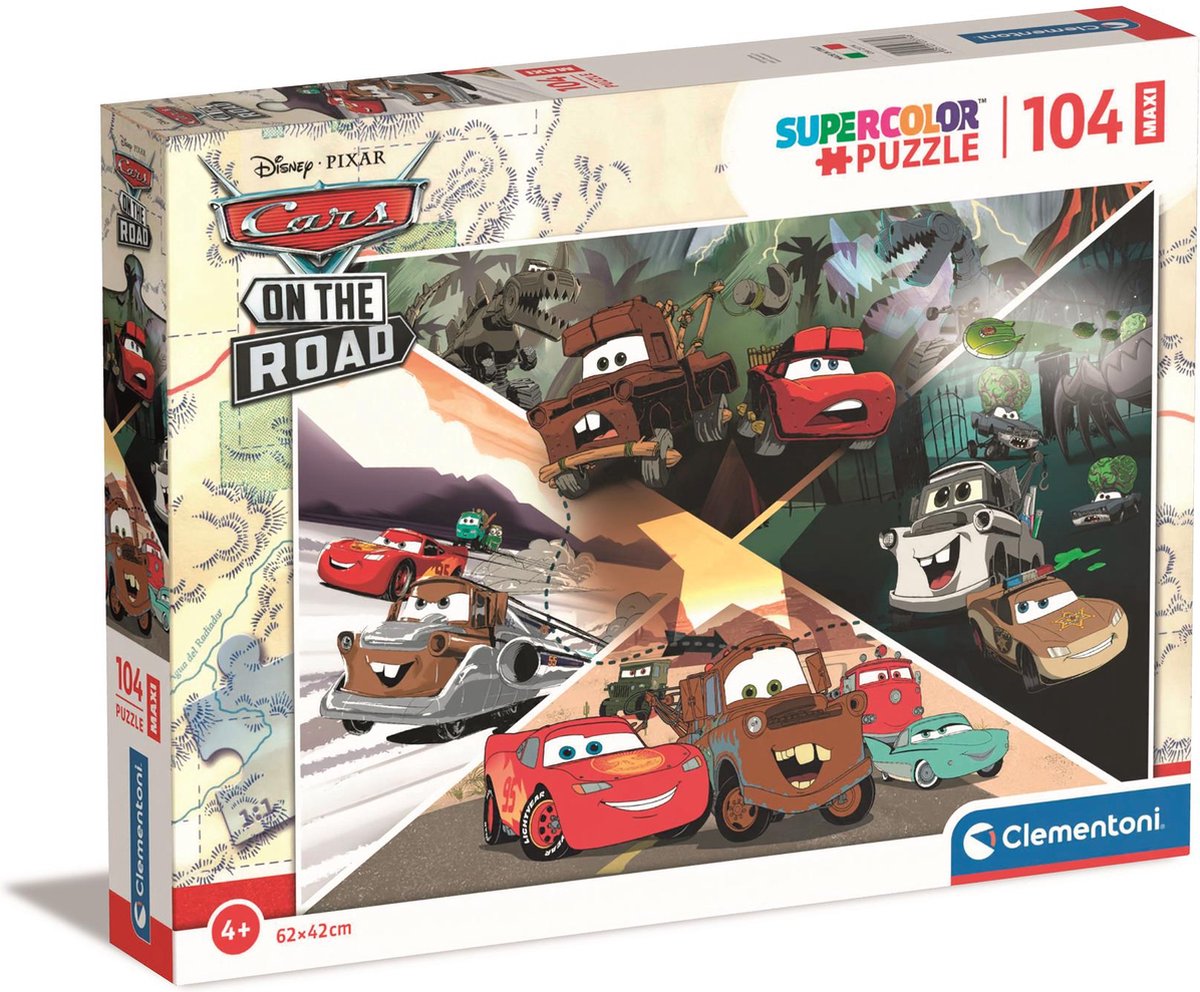 Clementoni legpuzzel super color maxi disney cars, 104st.