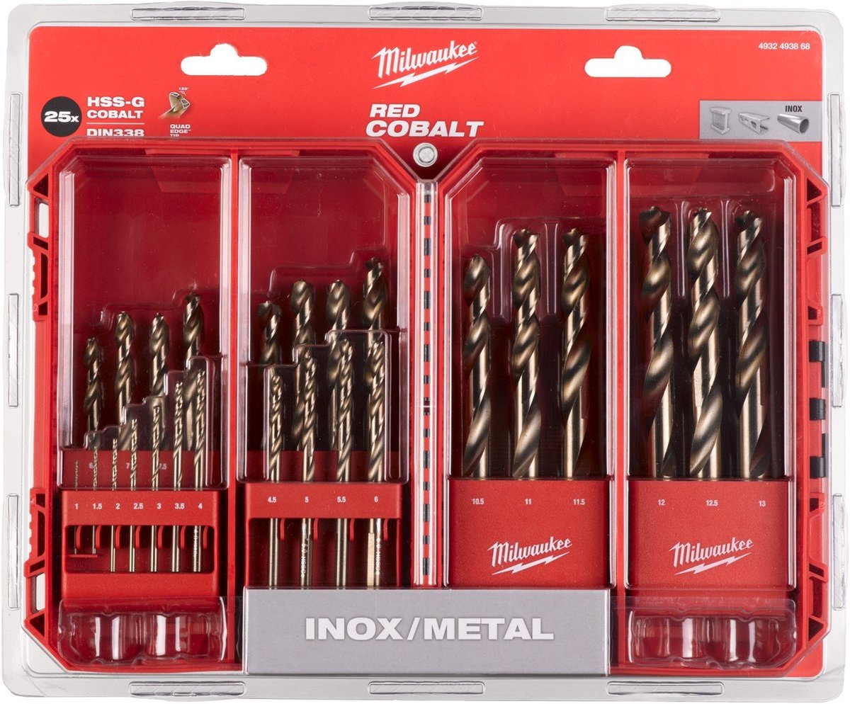 Milwaukee metaalboren set - 25-delig - red cobalt