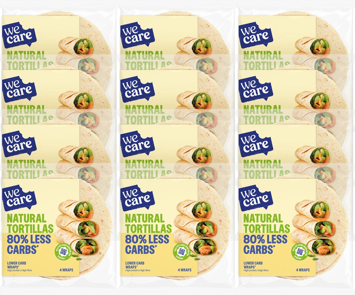 Wecare - lower carb - tortillas - naturel - 12 x 160 gr