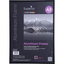 Seco fotolijst a3 - 29.7 x 42cm - zwart geborsteld aluminium - 11mm frame - se-ala3-bk